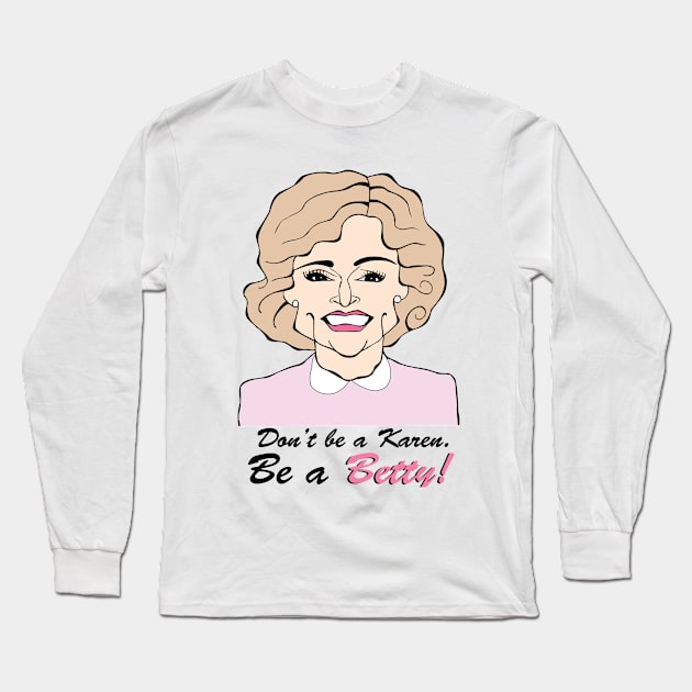 Betty White Long Sleeve T-Shirt by cartoonistguy